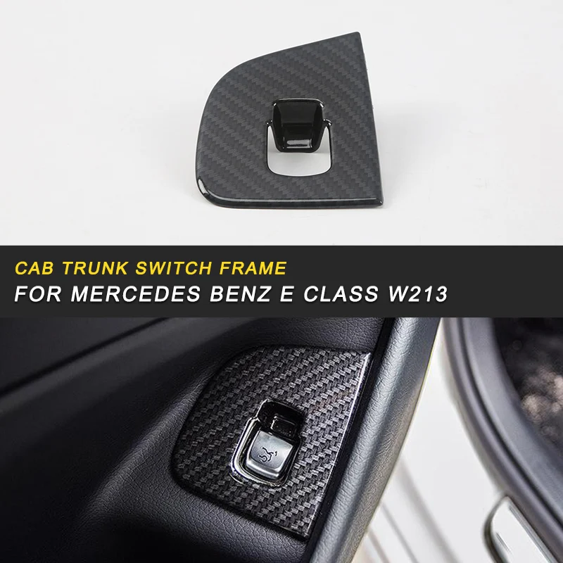 

Car Inner Trunk Switch Button Frame Trim Sticker Cover Interior Accessory For Mercedes Benz E Class W213 2017-2019 Auto