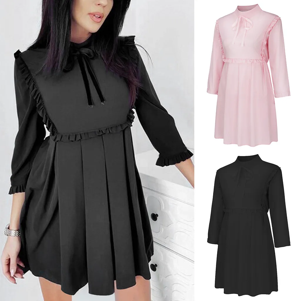 Женская одежда модное платье большой размер для девушек с рукавом бабочкой