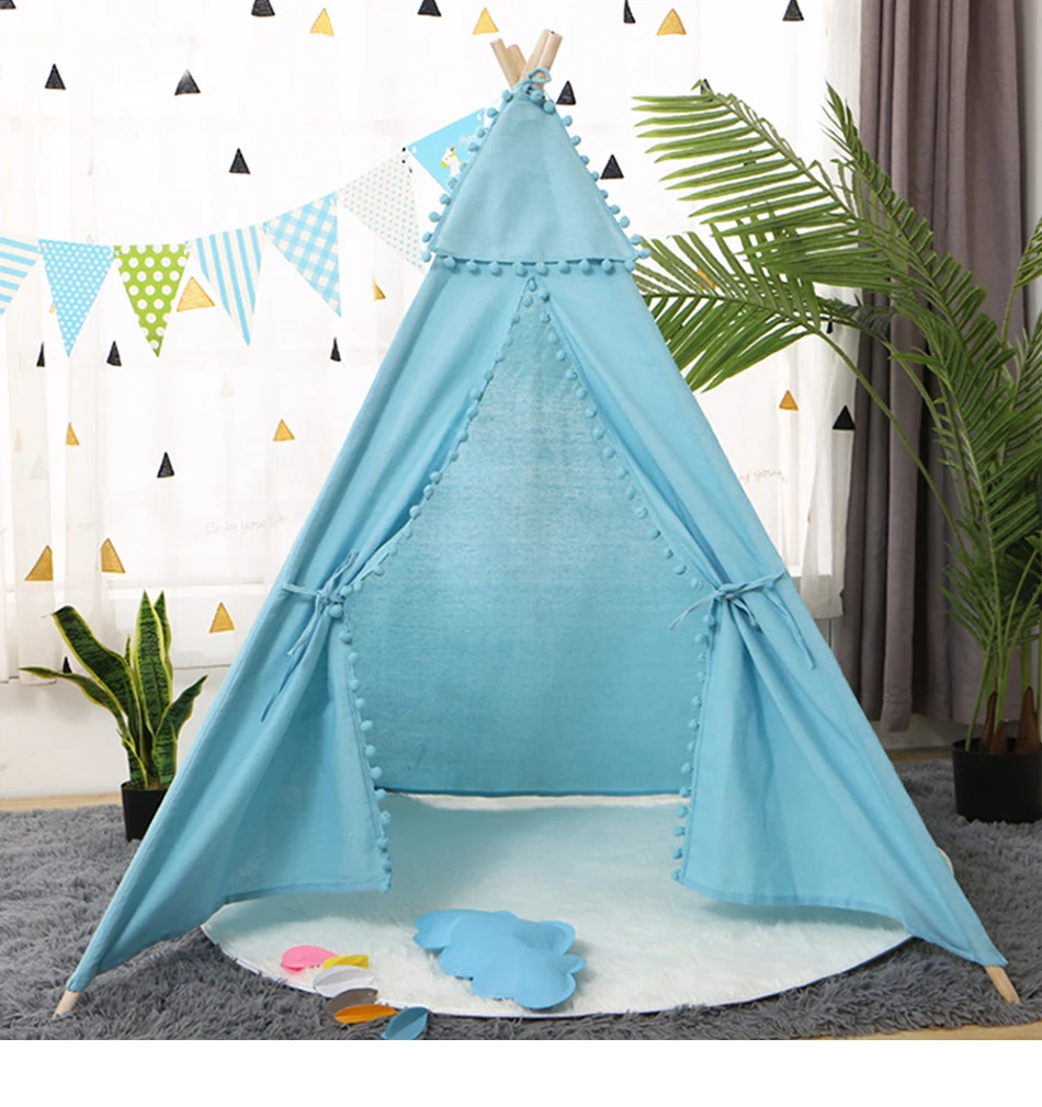 Большой Детский тент Tipi Enfant Campaign House DIY, хлопковый брезентовый детский тент, детский игровой домик Tipi, игрушки для девочек, маленький домик