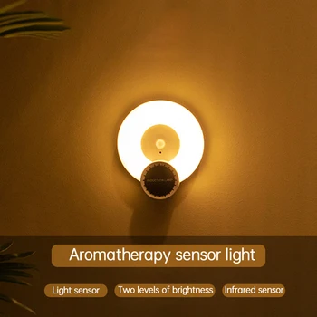 

LED Night Light Wireless Rechargeable Motion Sensor Light for Bedroom Bedside Bathroom Cabinet Stairs Aromatherapy Sensor Light