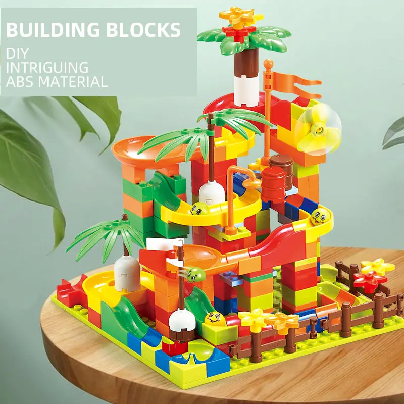 Marble Racing Run лабиринт Шариковая дорожка мелкие строительные блоки совместимые с LEGO