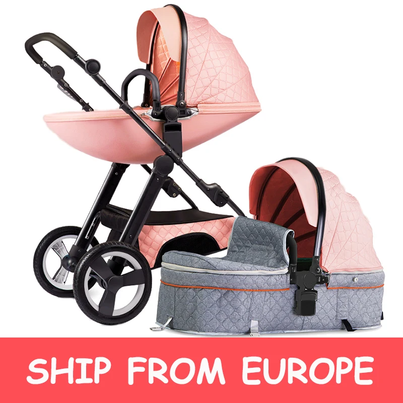 Carrito de bebé plegable, carrito de viaje de paisaje alto, cochecito para niños recién nacidos, silla de bebé cochecito portátil para niños