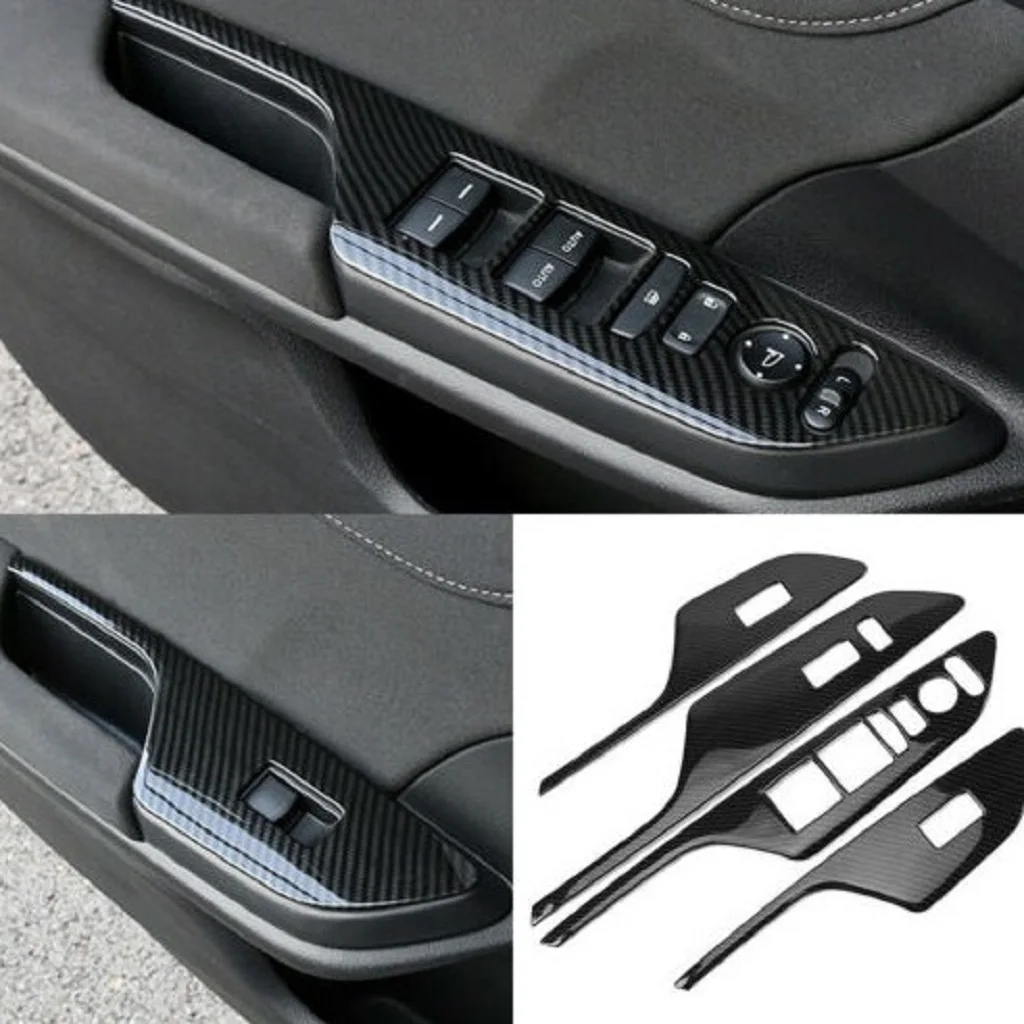 Углеродное волокно переключатель окна панель наклейка Накладка для Honda Civic
