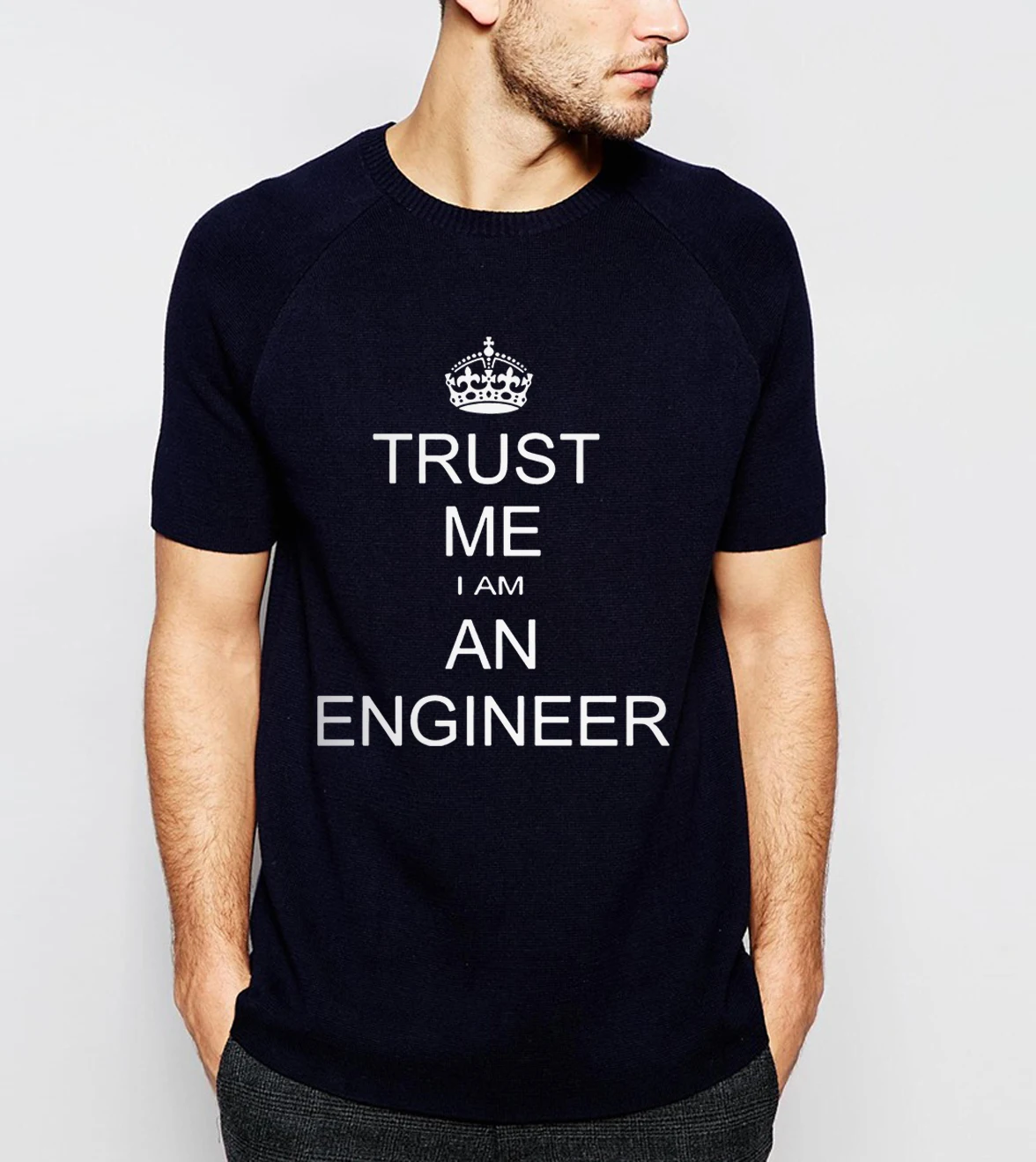 Мужская летняя футболка Trust Me с принтом I Am An Engineer облегающие футболки круглым