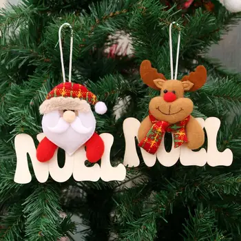 

Kuulee Christmas Decorations Tree Letters Wooden Sign Pendant Christmas Window Hanging Pendant wood
