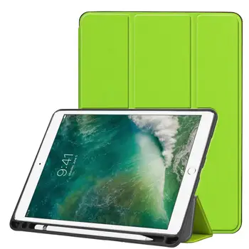 

Solid Case For iPad Pro 10.5'' With Pencil Holder Flip Trifold Stand Smart Sleep Wake Cover Protective Shell