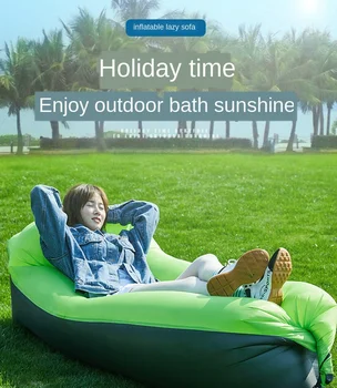 

Outdoor Net Red Inflatable Lazy Sofa Air Mattress Single Recliner Portable Camping Lunch Break Air-Free Folding