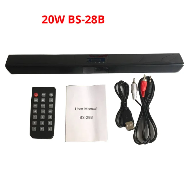 20W BS28-B 20 Вт ТВ bluetooth-колонка динамик 10 Вт fm-радио Система домашнего кинотеатра портативный беспроводной сабвуфер бас MP3 музыка бумбокс для xiaomi - Цвет: 20W BS28-B