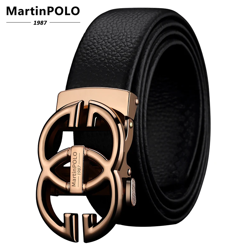 Мужской ремень MARTINPOLO из натуральной кожи Модный дизайнерский пояс с