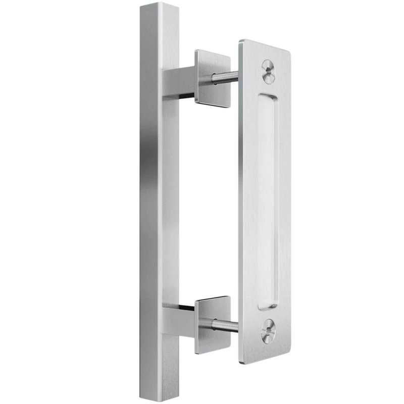 

Hot Sale Heavy Duty 12 Inches Square and Flush Two-Side Barn Door Handle for Sliding Barn Door Gates Garages Sheds Furniture
