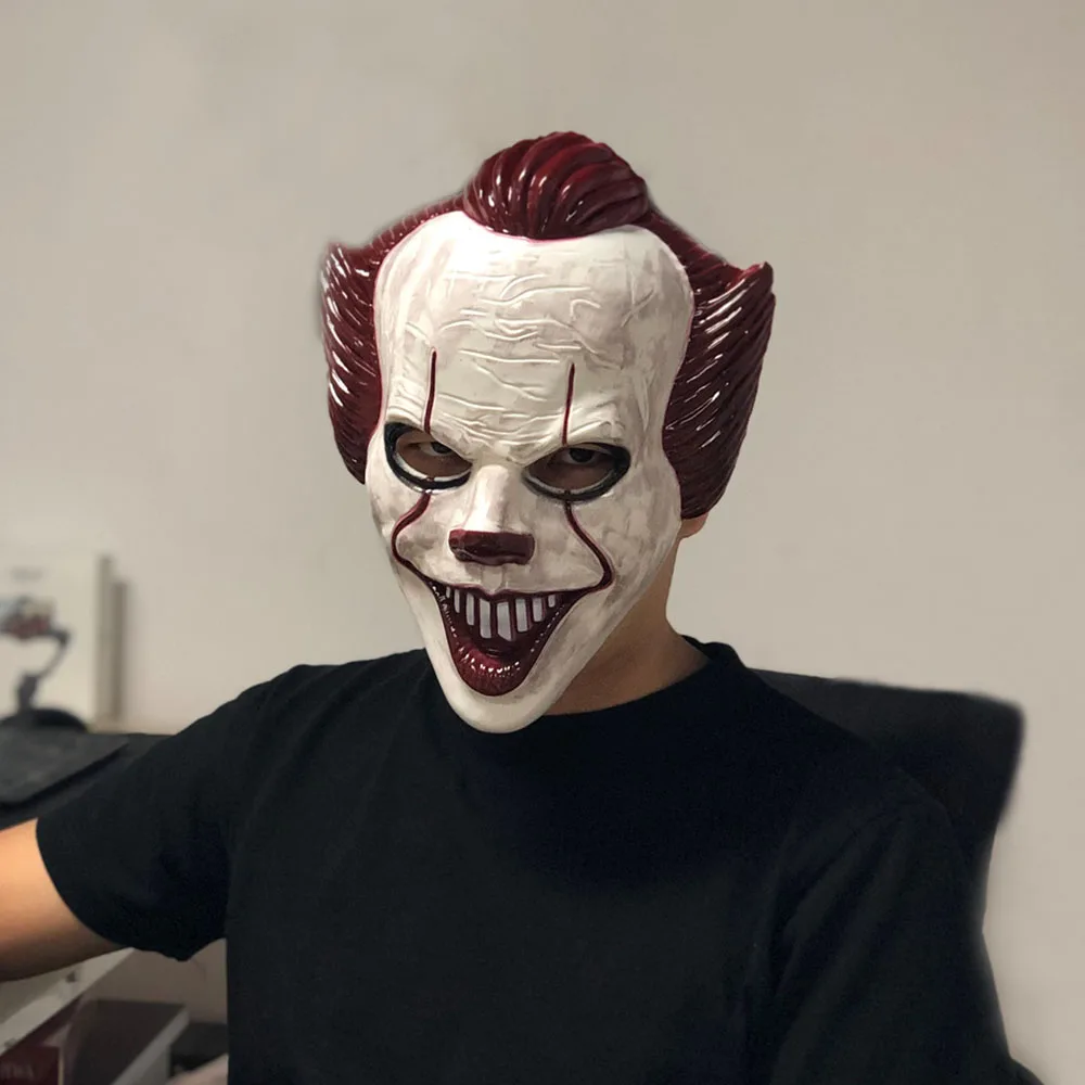 Horror Pennywise Джокер Маска Косплей It Chapter Two Stephen King клоун пластиковые жесткие маски вечеринка Хэллоуин костюм реквизит