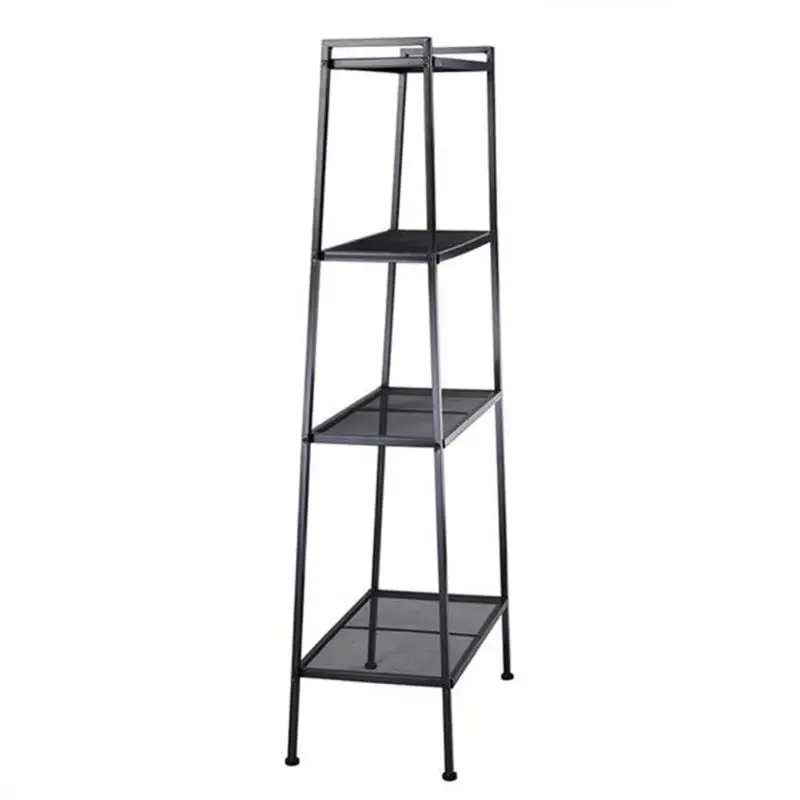 Widen 4 Tiers Iron Bookshelf Book Storage Display Rack Bookcase(Black) Ladder Shelf Unit Bookshelf Home Storage& Organization