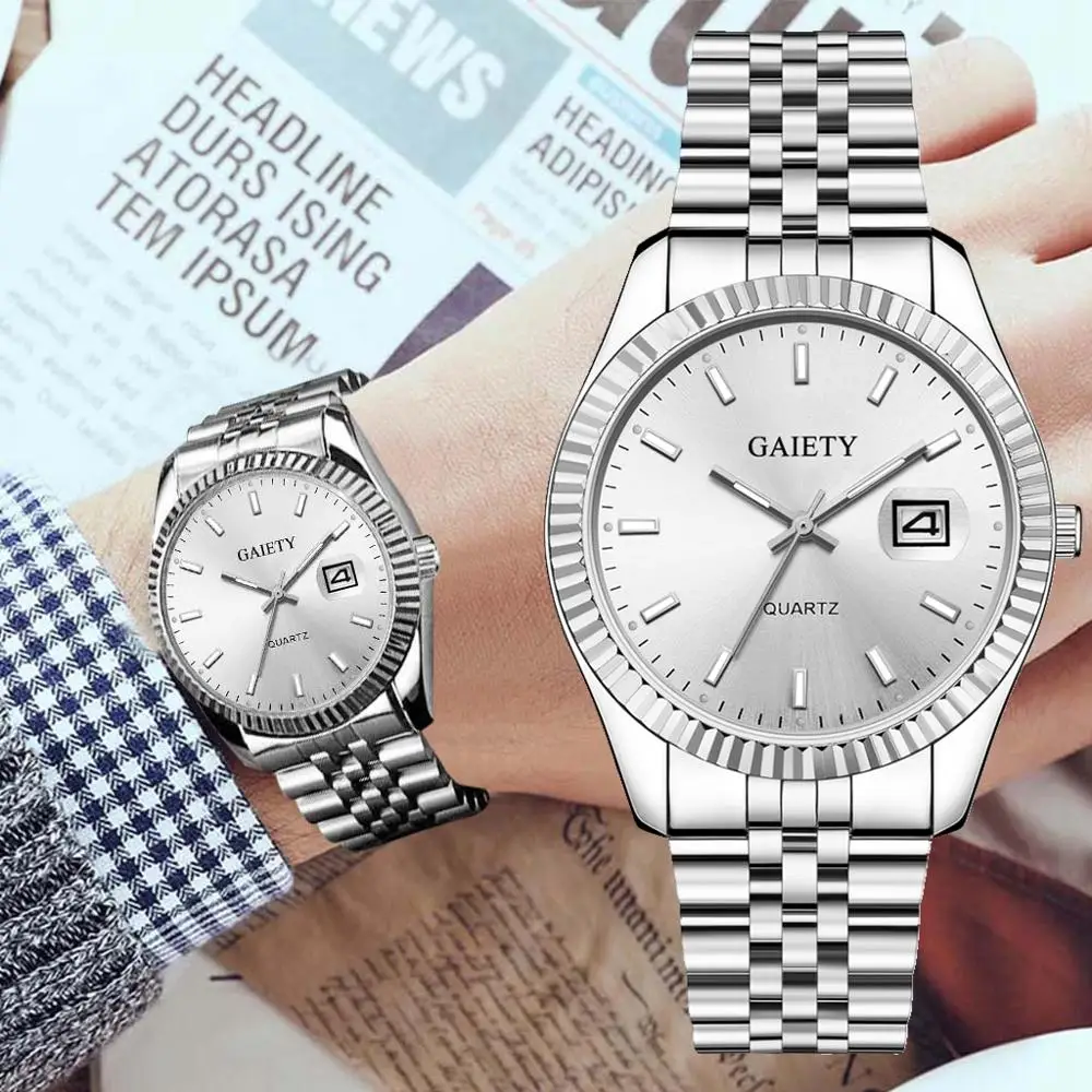 

2019 Brand High Quality Business Men's Watches Steel Belt Analog Sport Quartz Wrist Watch Fashion Relogio Masculino Saat Gift