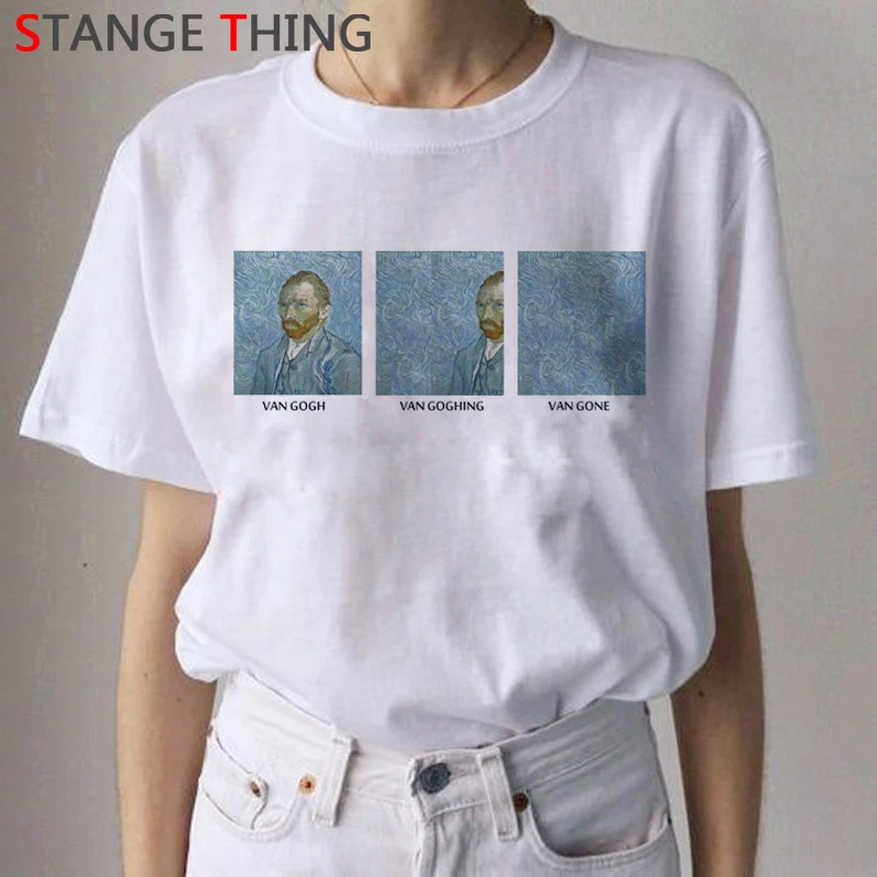 

Van Gogh Cat Oil Art Painting T Shirt Women Harajuku Ullzang 90s T-shirt Aesthetic Van Gone Tshirt Grunge Graphic Top Tee Female