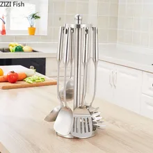 Нержавеющая сталь шпатель стойки вращающиеся кухонные стеллажи домашний кухонный стеллаж Инструменты Прочный