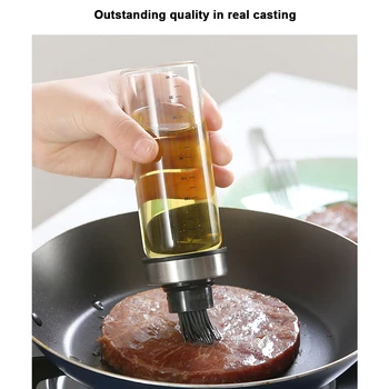 

1pcs Portable Silicone Oil Bottle With Brush Baking BBQ Basting Brush Pastry Oil Brush Kitchen Baking Honey Oil Barbecue Tool