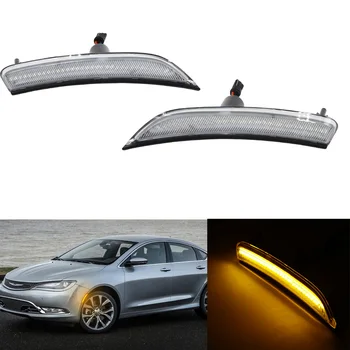 

2X Front Amber LED Side Marker Lights Lamp For 2015-2017 Chrysler 200 Clear Lens
