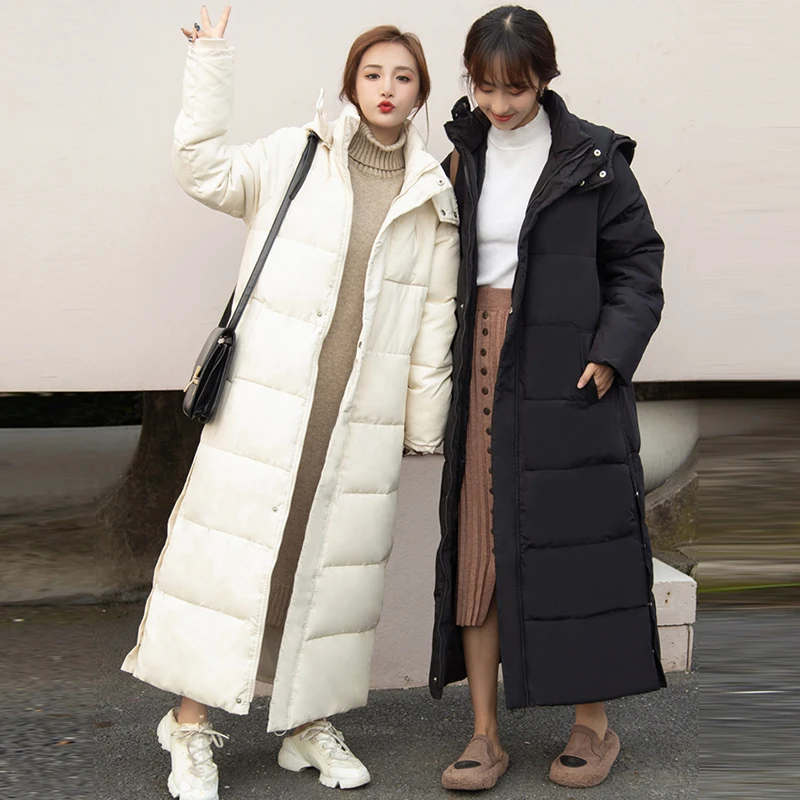 

2020 Winter Women's Collection Women's Warm X-Long Jacket Women Coats and Jackets Winter Windproof Stand-Up Collar With Hood