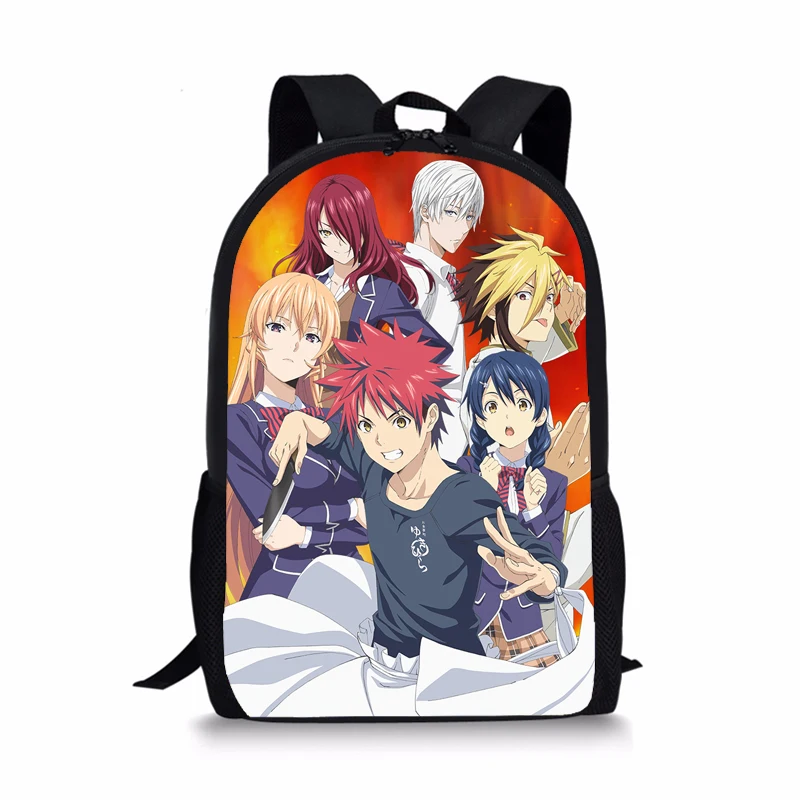 Аниме Shokugeki no Soma, рюкзак для подростков, девочек и мальчиков, школьная сумка для книг, дорожная сумка для студентов, Мультяшные рюкзаки 17 дюймов