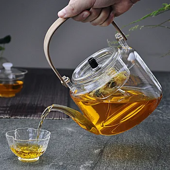 

High quality Heat Resistant Glass Teapot Chinese kung fu Tea Set Kettle Coffee Glass Maker Convenient Office Tea Pot