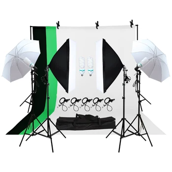 

4 Pieces 135w Bulb Photo Studio Soft Box 4 Light Stand 2 Soft box Photographic Lighting Kit Camera & Photo Accessories Studio