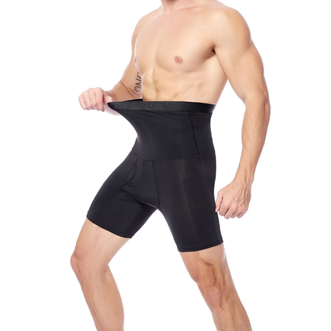 Для мужчин, анти-скользящий Противоскользящий шелковое нижнее белье живот и бедра живот для формовки на плоской подошве облегающие штаны