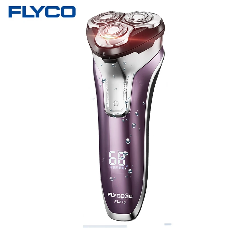 Flyco FS376 электробритва 3D плавающая головка портативный Перезаряжаемый моющийся светодиодный светильник Быстрая зарядка тройное лезвие Barbeador