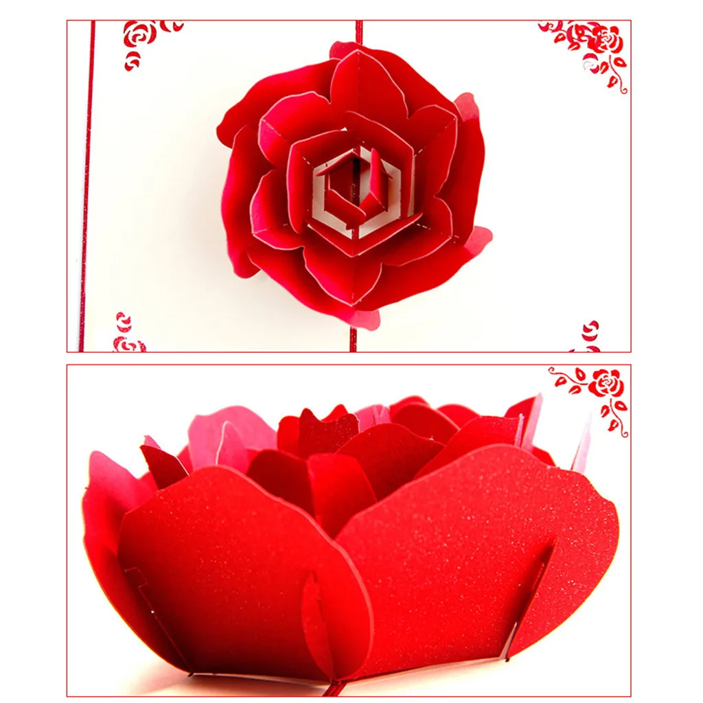  3D Popped Greeting Cards Romantic Valentines Day Gift Card Postcard Wedding Invitation Greeting Car - 4.00055E+12