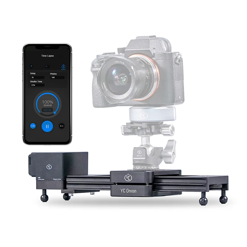 

YC ONION Aluminum Motorized Camera Slider App Bluetooth Control Slider Camera With Motor for DSLR SLR Mirrorless Camera