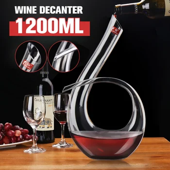 

1200ML Big Decanter Luxurious Crystal Red Wine Brandy Champagne Glasses Decanter Bottle Jug Pourer Aerator For Family Bar