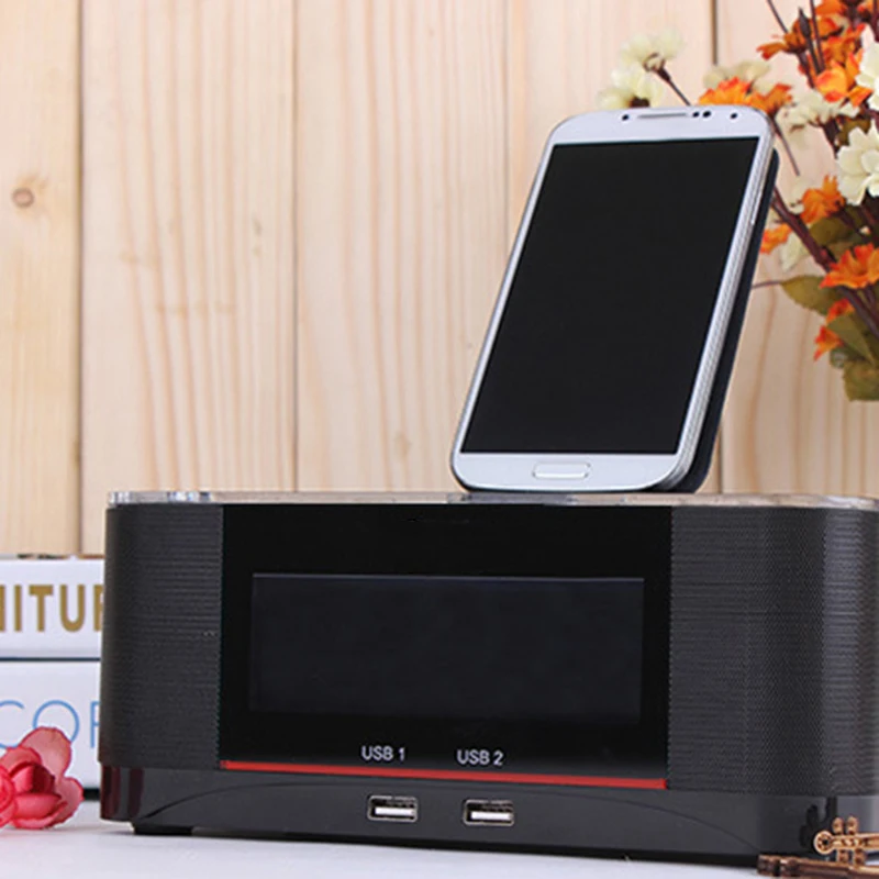 ABKT-Touch будильник зарядное устройство док-станция стерео беспроводной Bluetooth динамик с NFC fm-радио
