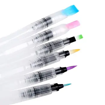 

Water Coloring Brush Pens,Set of 6 Watercolor Painting Brushes for Water Soluble Colored Pencils, Water Color Markers, Pigment W