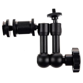 

1 X 7 Inch Articulating Magic Friction Arm for Hot Shoe Mounts to Work with LED Panel, DSLR Monitor, Mic 7ARM(black)