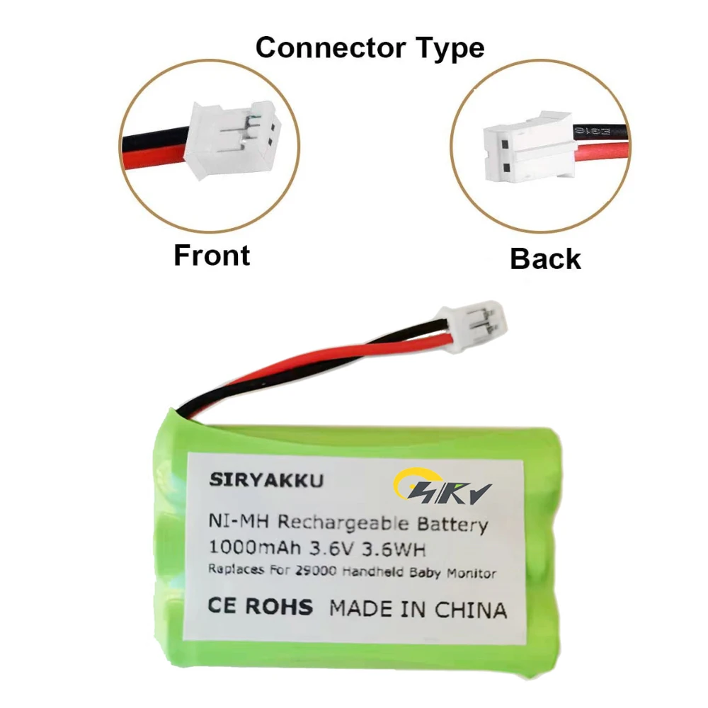 Replacement Ni-MH AAA 800mAh 3.6V Battery 29030-10 for Summer Infant Baby Monitor Wide View 28650 29000 29000A & Clear Sight 29040 29030 Parent Handheld 