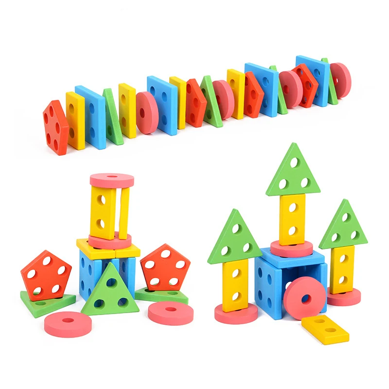 Обучающие игрушки Монтессори для детей Раннее Обучение деревянные материалы математические игрушки Интеллект геометрические формы Соответствующие игры