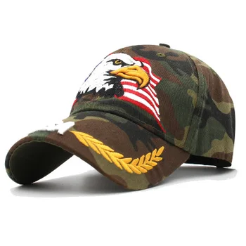 

American Flag Eagle Baseball Hat Cap for Women Men Adjustable 3D Embroidered Biker Cap Trucker Cap Sports Snapback Hip-hop Hat