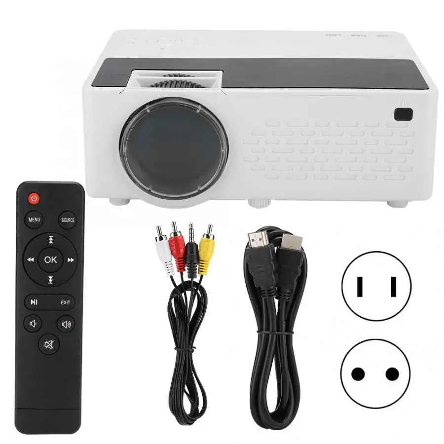 Портативный проектор J12 с поддержкой TF карты USB HDMI VGA 1080P Full HD Wi Fi|Домашний