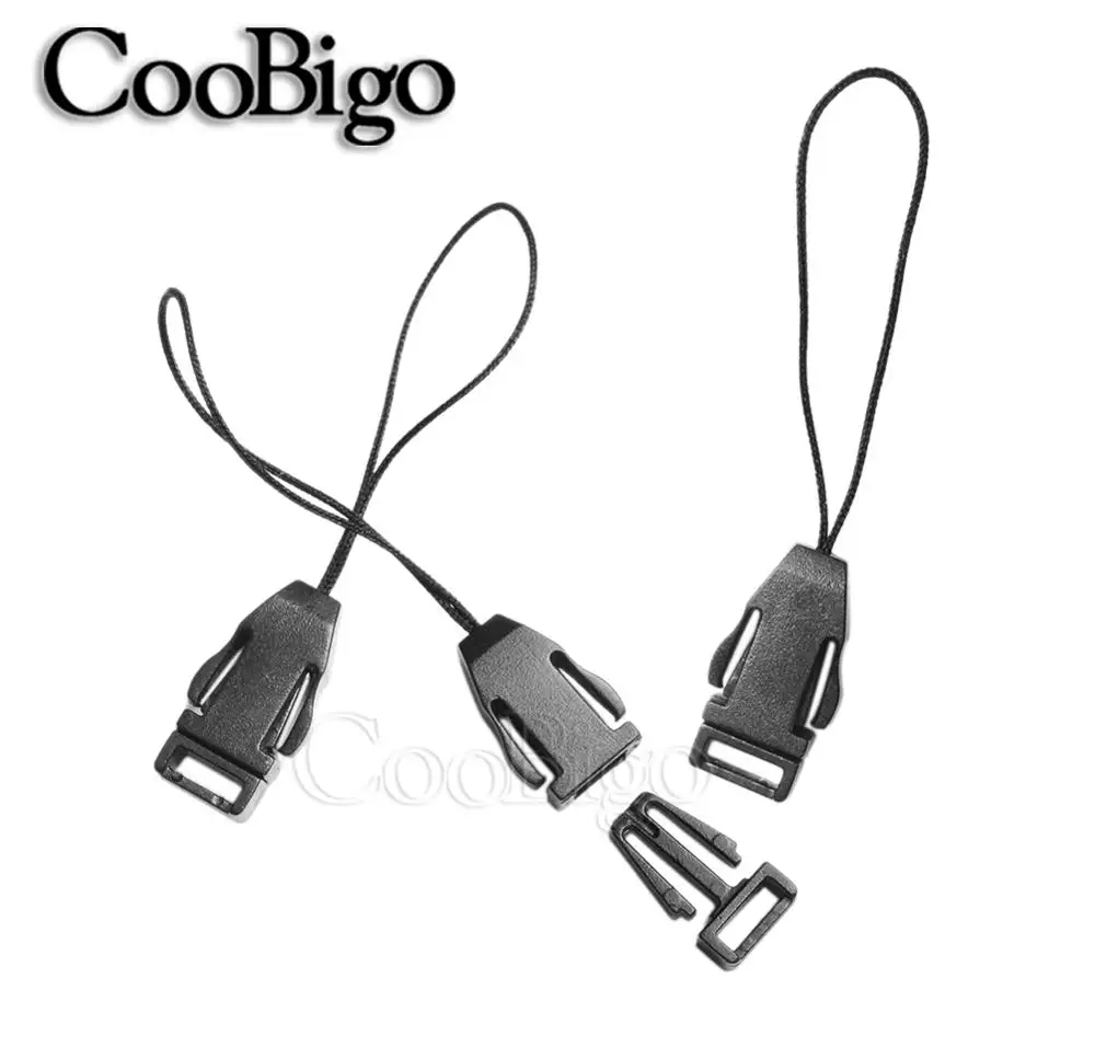BuckleWithRopeBlack 25 шт пластиковый 5/1"(8 мм) Боковая Пряжка для быстрого крепления чехол для телефона на ремне держатель для камеры ID карта кольцо для ключей аксессуары - Цвет: BuckleWithRopeBlack