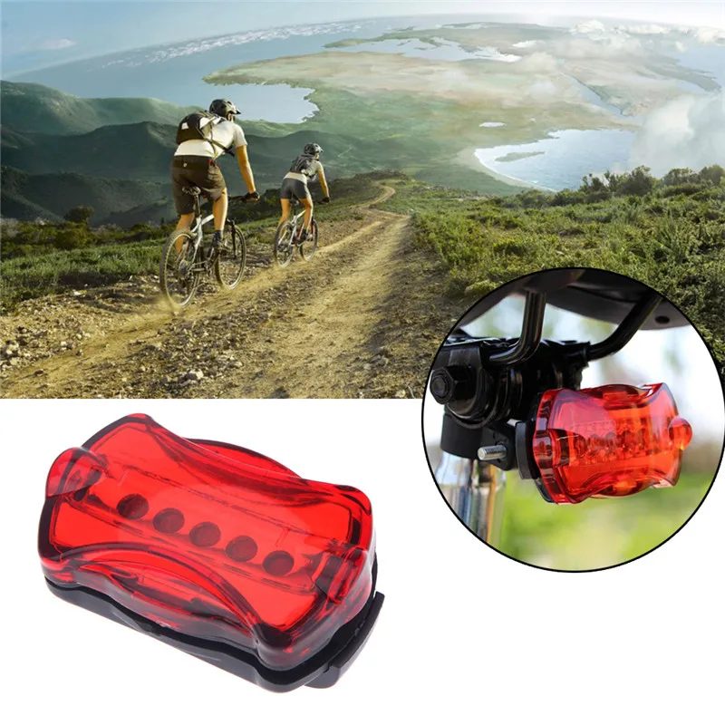 

5 LED MTB Riding Waterproof Bright 5 LED Bike Bicycle Cycle Front and Rear Back Tail Light Lights And Butterfly Rear Tail Light