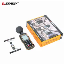 Sndway digital medidor de nível de som 30-130 ruído db medidor de volume instrumento de medição de decibéis de ruído a/c filtro/usb/armazenamento