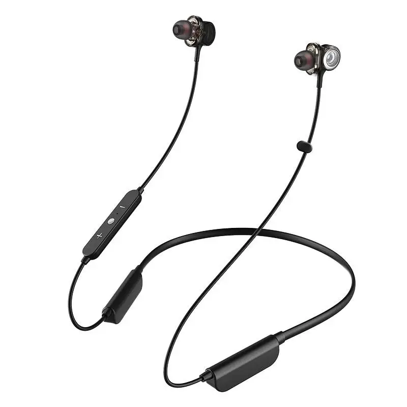 I-INTO Bluetooth 4,1 Наушники 3 динамический привод HIFI бас наушники спортивные Bluetooth гарнитура Беспроводные стереонаушники для телефона - Цвет: Черный