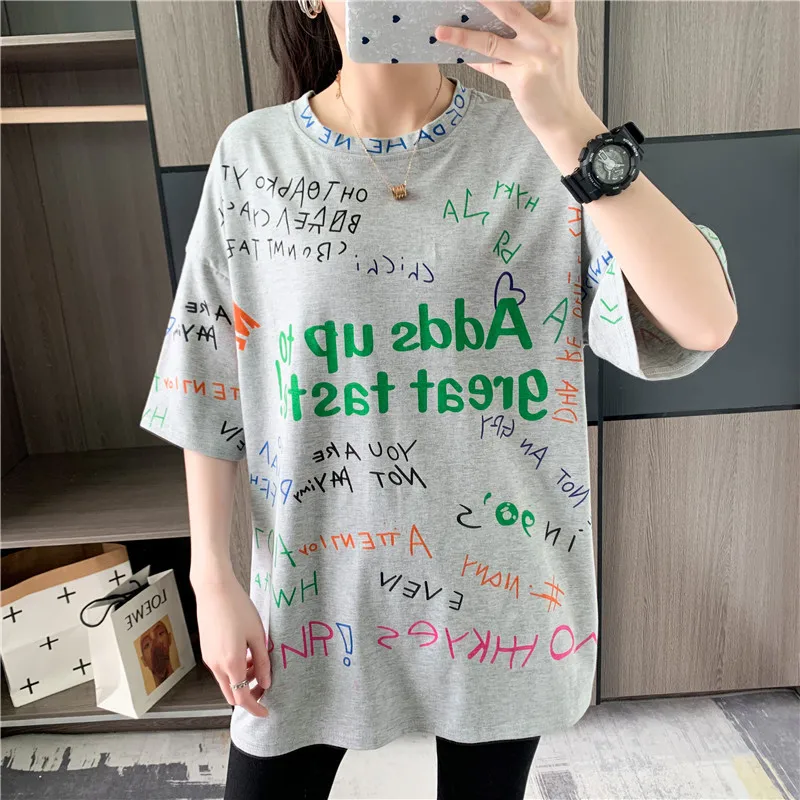 Harajuku женская футболка модная с буквенным принтом в стиле хип-хоп для девочек