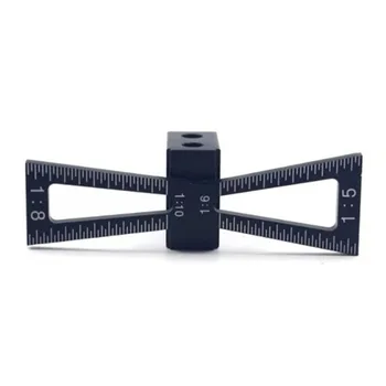 

Carpentry Dovetail Marker Guide Tool Durable Portable Aluminum Alloy Wood Joints With Scale Measuring Template Woodworking Gauge