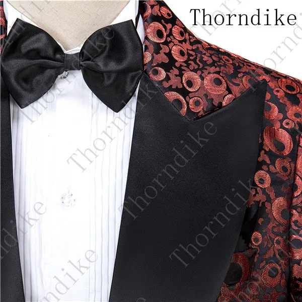Thorndike Carmine цветочный жаккардовый один пиджак на пуговицах мужской пиковый воротник Slim Fit Мужской Блейзер вечерние свадебные Выпускной мужской блейзер