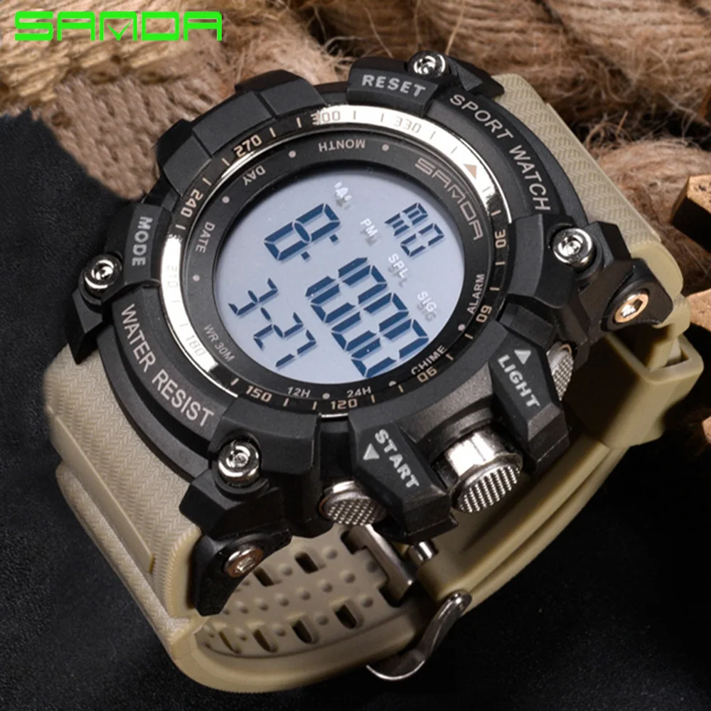 SANDA G style цифровые часы мужские люксовые брендовые военные модные спортивные с