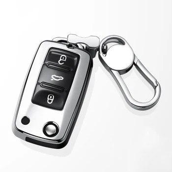 

New Soft TPU Key case for car For VW Golf Bora Jetta POLO GOLF Passat Skoda Octavia A5 Fabia SEAT Ibiza Leon Car Protection