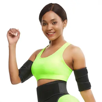 

1 Pair Embossed Sweating Arms Brace Surpport Breathable Muscle Protection Pain Relieve Workout Outdoor Sports Slimmer Wrap Belt