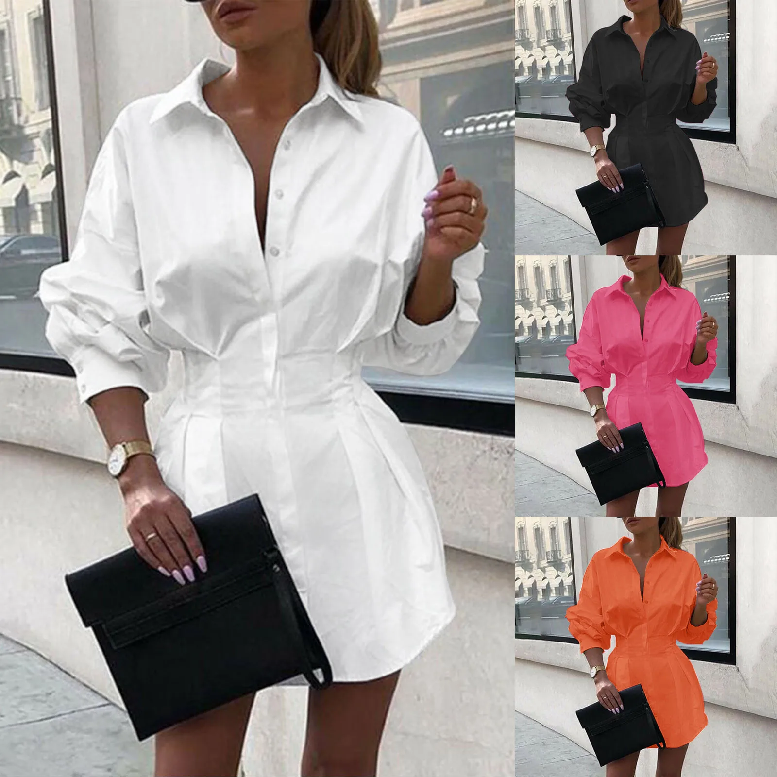 Womens Long Sleeve Print Dress Mini Dress Ladies Casual Tops Shirt Blouse Tee V-neck Streetwear T Shirt Dress Vestido Branco2021 jumper dress Dresses
