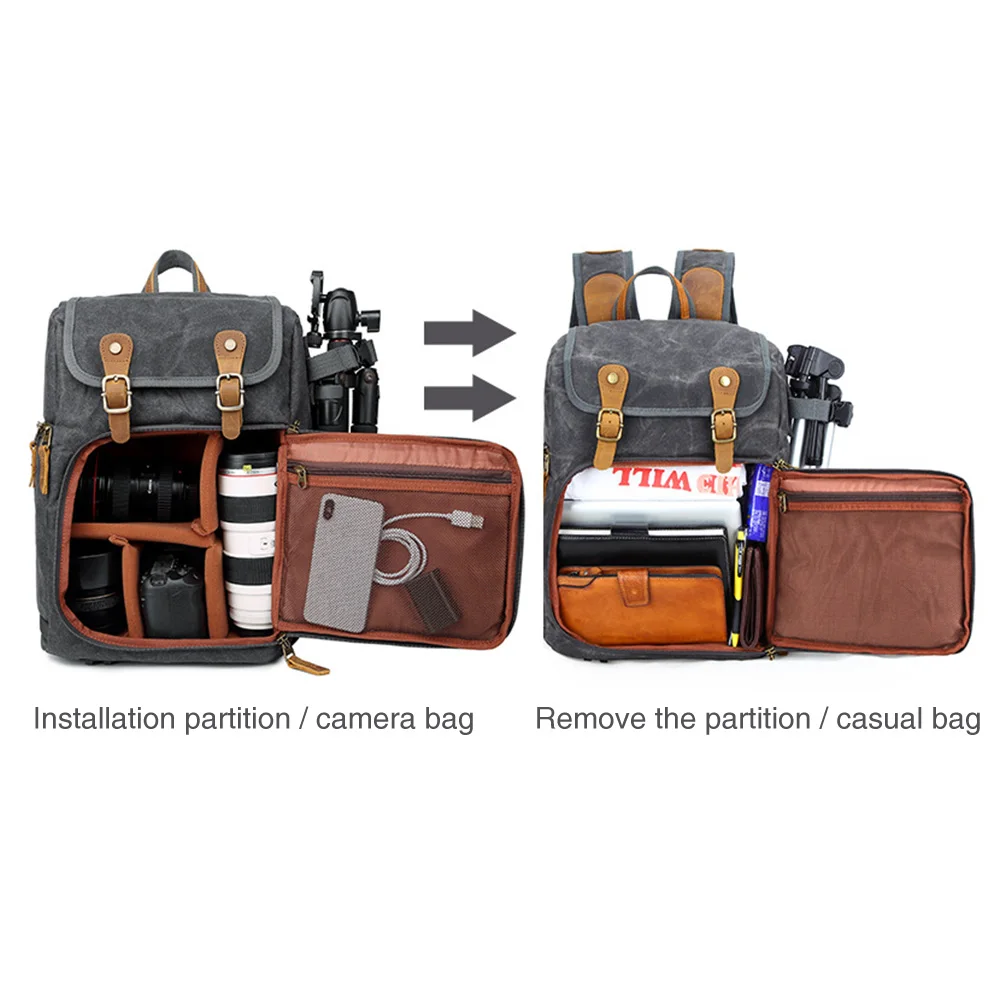 

Photography Backpack Batik Canvas Men Bag Shopping Casual Outdoor Camera Zipper Solid Large Capacity Travel Retro Laptop