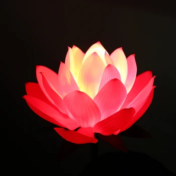 

Artificial Simulation Lotus Flowers LED Light Flameless Candle Light Electric Automatically Blossom Home Garden Decoration